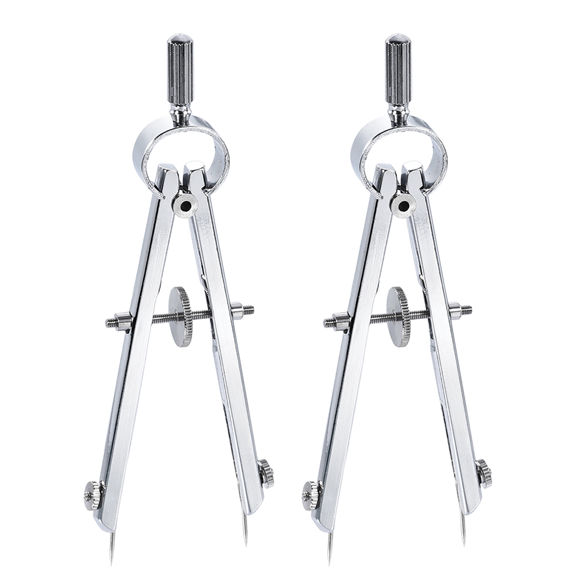 Spring Bow Compass with Lock for Drafting Drawing Math 2Pcs