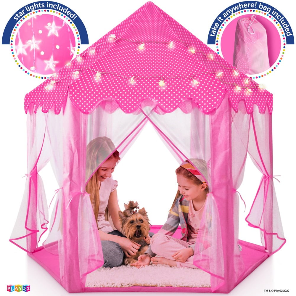 Girls Pink Princess Castle Cute Playhouse Children Kids Play Tent Outdoor Gifts 