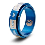 CritSuccess Hit Location Dice Ring Body Parts Spinner (Size 7.5 - Stainless Steel - Blue)