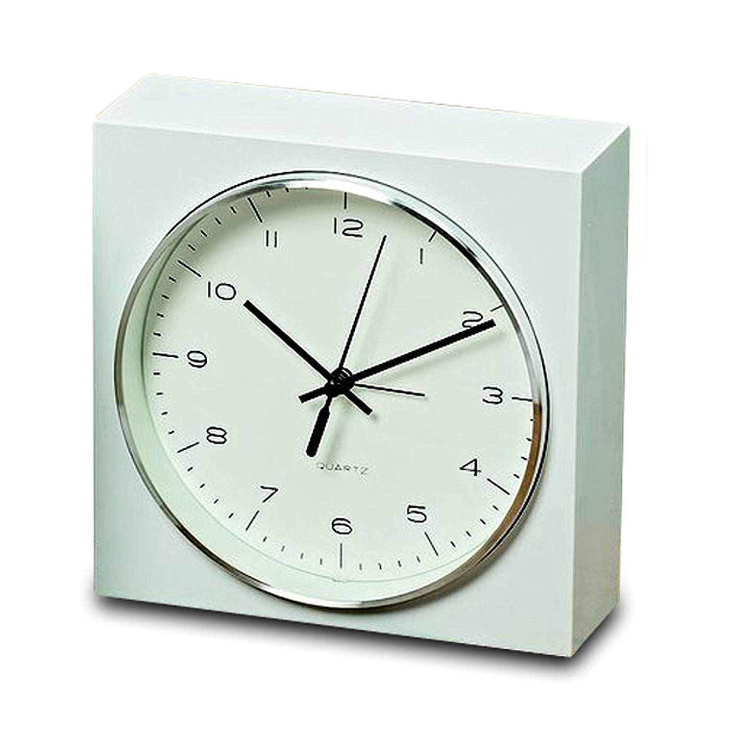 Elemental Block Clock With Alarm, Analog Table Top Time Piece, Quartz