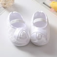 thumbnail image 5 of Newborn Baby Girls Flower Rose Crib Shoes + Headband Floral Princess Prewalkers, 5 of 6