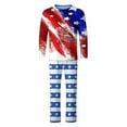 thumbnail image 1 of GPOECD Independence Day July 4th Family Matching Outfits Patriotic Home Wear Parent Child Four Piece Set with Print Design Blue,Parents-L, 1 of 3