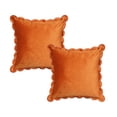 thumbnail image 3 of Fall Decorative Throw Pillow Covers 18x18 Set of 2 Couch Soft Velvet Designs with Scallop Edging for Bed Indoors Mix and Match for Home Decor,BurntOrange, 3 of 4