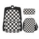 thumbnail image 1 of Balery Black and White Checkerboard Mochila Escolar 3 en 1 para Niños - Mochila Resistente con Lonchera Térmica y Estuche - Mochila Escolar para Niños y Niñas, 1 of 7