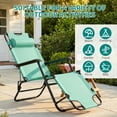 thumbnail image 4 of Zimtown 2-in-1 Folding Chaise Lounge Chair, Adjustable Foldable Tanning Chair with Pillow, Recliner Chair for Indoor Outdoor, Mint Green, 4 of 11