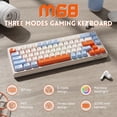 thumbnail image 2 of ZIYOULANG M68 65% Wireless Gaming Keyboard, QWERTY Layout, BT/2.4G/Wired Silent Membrane Keyboard, Rainbow Backlit 67 Keys PBT Keycaps, 2000mAh Portable for Gamer/Office-Blue, 2 of 9