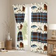 thumbnail image 3 of Manfei Rustic Cabin Blackout Curtains Set of 2 (52x84 Each), Fishing Plaid Curtain, Blue Cream, 3 of 6
