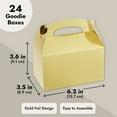 thumbnail image 3 of Juvale Metallic Gold Gable Boxes - Sturdy 300 GSM Cardstock Metallic Treat Bags - Customizable Gold Party Favors with Handles - Mini Gift Boxes for Favors - Pack of 24, 6.2 x 3.5 x 3.6 in, 3 of 10
