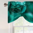 thumbnail image 4 of Green Rose Tie Up Valance Curtains for Windows, Kitchen Curtains Window Treatments, Elegance Fantasy Flowers Romantic Short Window Shades Valances for Bedroom Bathroom Cafe 42"x18", 4 of 8
