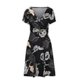 thumbnail image 4 of Birdeem Robes pour Femmes Robe d'Été Imprimée à Manches Courtes Col en V pour la Plage, 4 of 10