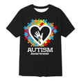 thumbnail image 3 of Autism Awareness Shirt Men: Autism Acceptance T Shirt Autism Support Inspirational Short Sleeve Tee Tops(Black,L), 3 of 5