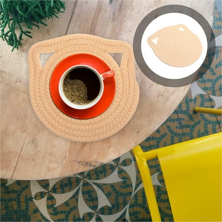 

DINHEAROM 4Set Heat Resistant Cotton Rope Placemats for Families and Friends