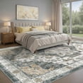 thumbnail image 3 of Area Rugs for Living Room, 6'x9' Washable Moroccan Low Pile Non-Slip Soft Print Pattern Rug for Bedroom Kitchen Dining Room Entryway - Green, 3 of 9