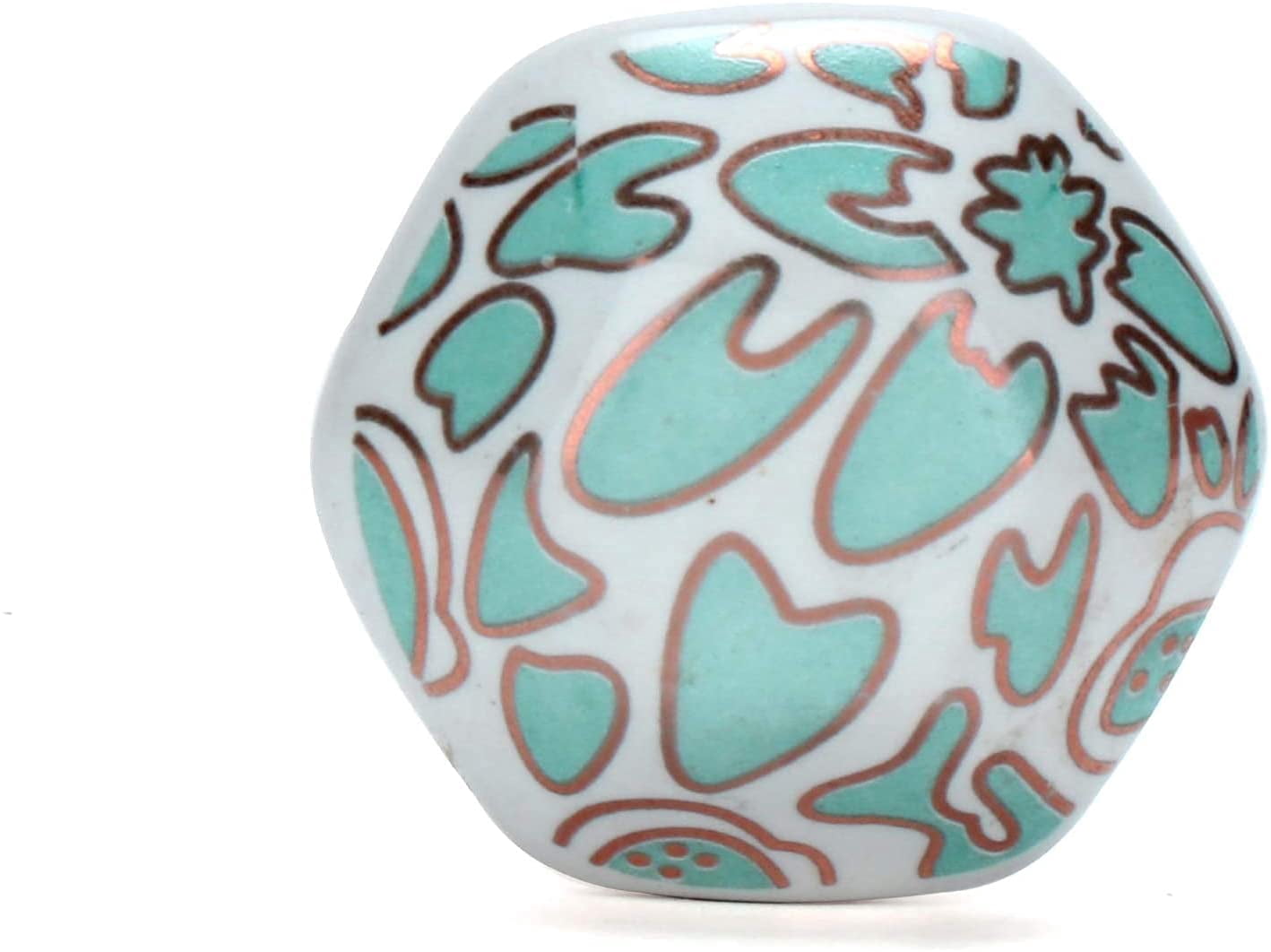 Set Of Six Hollyhock Green Printed Round Cabinet Knobs by Perilla Home