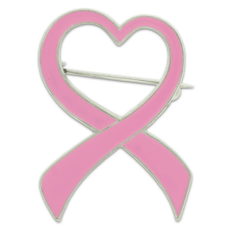 Breast Cancer Awareness Heart Enamel Glass Charm Bracelet 925 Silver, Size: 6, Pink