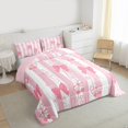 thumbnail image 3 of Manfei Kawaii Cherry Bow Bedding Comforter Set,Pink Geomtric Stripes Twin Comforter Sets,Girl Bowtie Bedding Set For Children,Breathable Home Decor Reversible,2-Piece, 3 of 8
