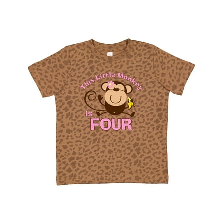 

Inktastic Little Monkey Girl 4th Birthday Gift Toddler Toddler Girl T-Shirt