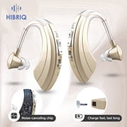 HIBRIQ Rechargeable Hearing Aids with Noise Cancelling, Feedback Cancellation & Clear Speech for Seniors HH-1220AX