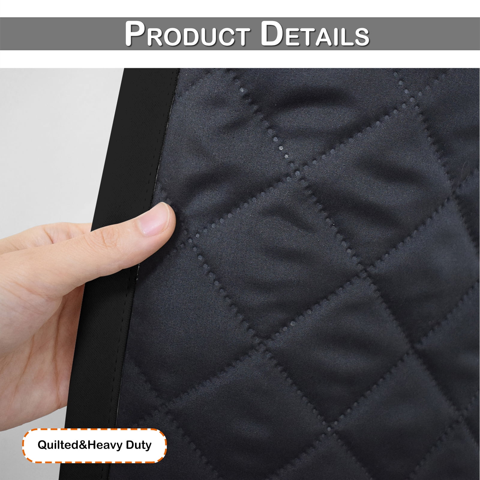 Lapalife Outdoor Curtain for Winter, 100% Blackout Waterproof Windproof Quilted Heavy Duty Curtain Cold Blocking Thermal Isolate for Living Room, Bedroom, 52"x 108", 1 Panel
