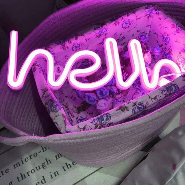 Las letras de neón LED se iluminan en forma de letrero de neón, luces decorativas Word Light Art, decoraciones de pared para luz de noche, lámpara brillante, palabras para la habitación del bebé