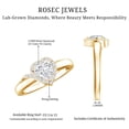 thumbnail image 5 of Rosec Jewels Heart Diamond Engagement Ring (Lab Created) - 6 mm - Certified EF-VS Quality, 10K Yellow Gold, US 4.50, 5 of 8