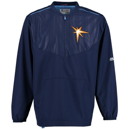 Tampa Bay Rays On Field Cool Base Training Half-Zip Jacket - Navy