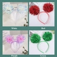 thumbnail image 2 of Simple Bling Cute Colorful Pom Pom Headband Party Headband Tinsel Headband Pompom Ball Headband GOLD, 2 of 8