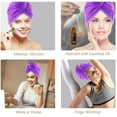 thumbnail image 4 of AIDEA Microfiber Hair Towel Wrap for Women, 2 Pack 10 inch X 26 inch, Super Absorbent Quick Dry Hair Turban (Gray+Purple), 4 of 5
