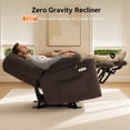 thumbnail image 6 of MCombo Electric Power Recliner Chair with Massage & Heat, Extended Footrest, USB Ports, 2 Side & Front Pockets, Cup Holders, Brown Plush Fabric 8015, 6 of 9