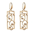 thumbnail image 1 of Silverly Womens Gold Plated 925 Sterling Silver Cubic Zirconia CZ Ivy Dangle Earrings, 1 of 4