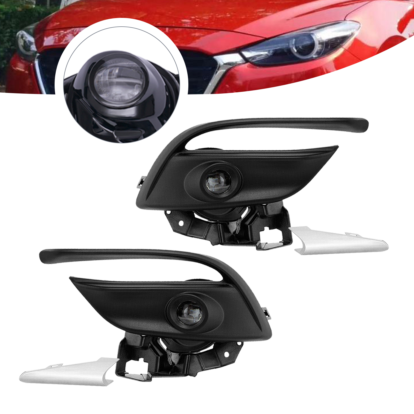 YIYIBYUS Fog Lights for 20172018 Mazda 3, Front Driver and Passenger Side Fog Lamp Fit Mazda3