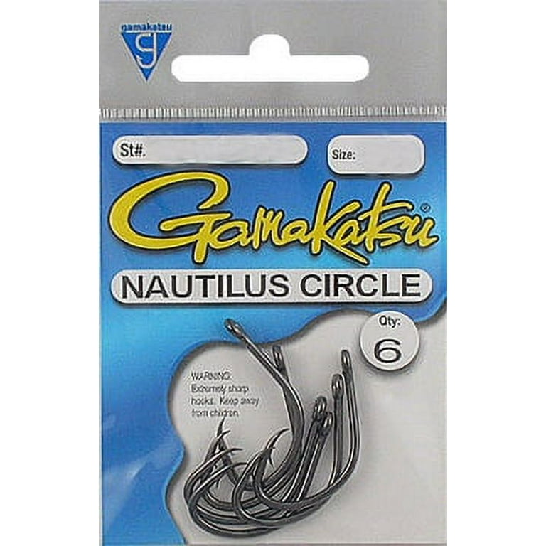 Gamakatsu Nautilus Circle Bait Hook #1/0 for Saltwater and Freshwater Fishing, Black 7-Pack Gamakatsu Nautilus Circle Bait Hook #1/0 for Saltwater and Freshwater Fishing, Black 7-Pack