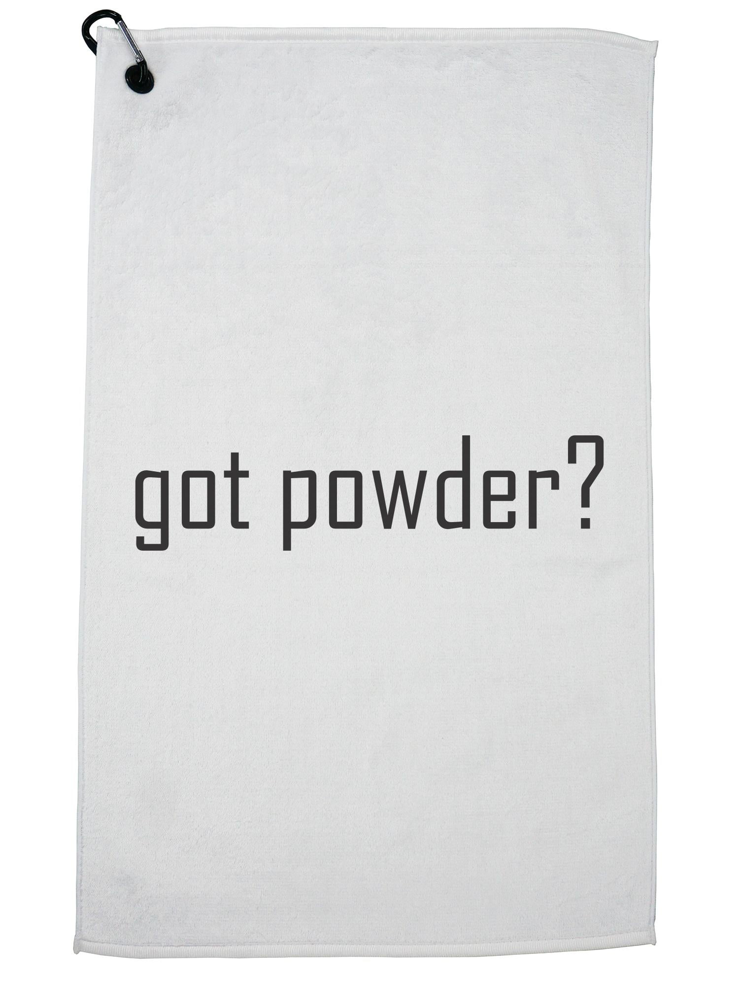 Simple Got Power? Skiing Snowboarding Trendy Text Golf Towel with Carabiner Clip by Hollywood Thread