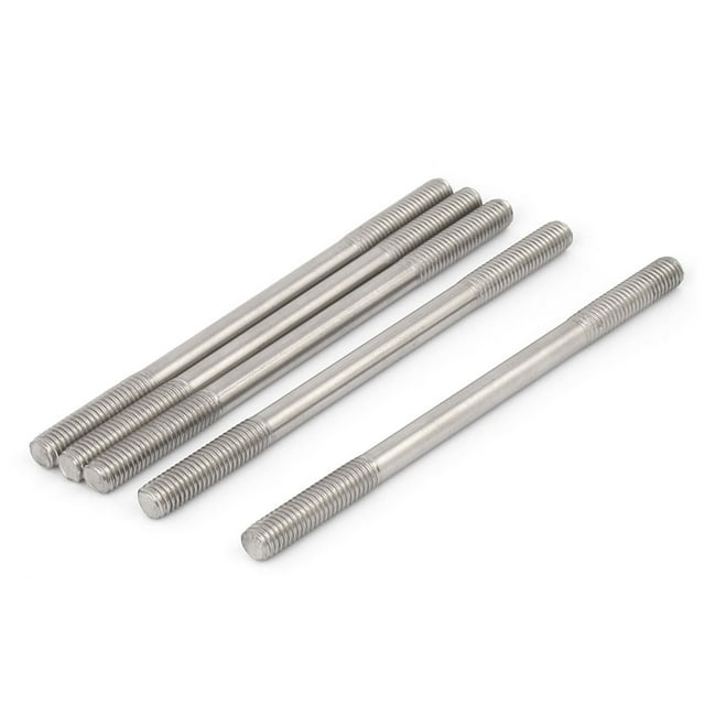 Unique Bargains M8 x 130mm Tige de Dentition Réglable à Double Extrémité 5 Pcs
