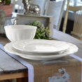Gibson Ultra 12 Piece Scalloped Fine Ceramic Dinnerware Set in White