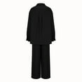 thumbnail image 6 of Womens Wide Leg Pant Sets 2 Piece Fall Spring Casual Travel Outfits Long Sleeve Button Up Shirt and Pants Streetwear (S, Black), 6 of 6