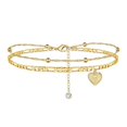 thumbnail image 1 of Kcodviy Heart Layer Anklet Female Chain Bracelet Bracelets Letters Chain Bracelet Display Double initial 26 for Bracelet Holder Women Anklet Jewelry Anklet Foot Heart Anklet, 1 of 3