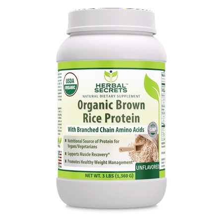 Herbal Secrets Organic Brown Rice Protein (Unflavored) - 3 (Best Brown Rice Protein)