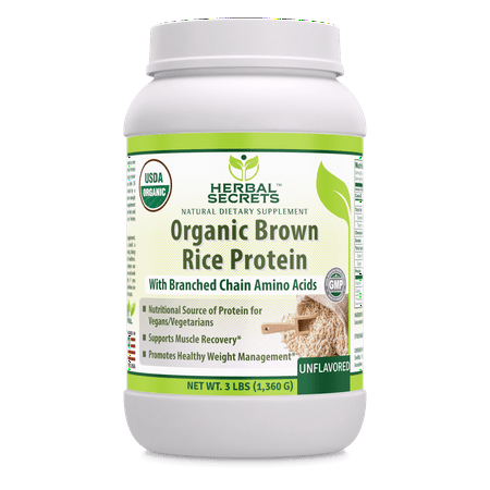 Herbal Secrets Organic Brown Rice Protein (Unflavored) - 3 Lbs