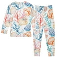 thumbnail image 2 of joogoo Watercolor Seashell Coral 2 Piece Long Sleeve Tee and Pants Cotton Pajama Set 5Y, 2 of 7