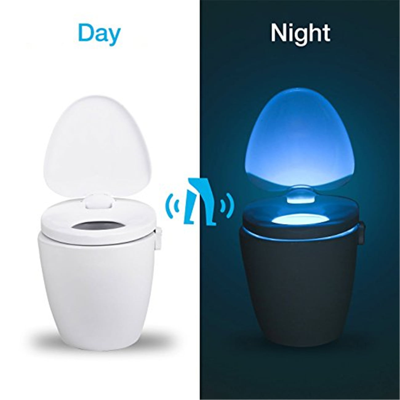 1pc Induction Hanging LED Toilet Light, Motion Activated Toilet Night  Light, 8 LED Vibrant Color Option, Flexible Sizing For Standard Or  Elongated