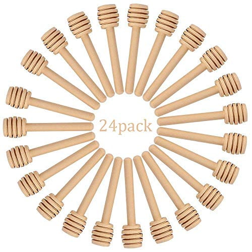 HEINKE Wood Honey Dipper 3 Pack Honey Accessories Drizzler Wooden Honey Stick Syrup Dipper Kitchen Utensil Handle Gadget for Kitchen Decor Housewarming Gift 6.5 Inch 