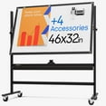 thumbnail image 3 of Tableau Effaçable à Sec Roulant 46 x 32 - Grand Tableau Blanc Magnétique Portable avec Support - Tableau Blanc Style Chevalet Double Face avec Roues - Tableau Blanc Mobile sur Pied pour Bureau, Salle de Classe et Maison, 3 of 4