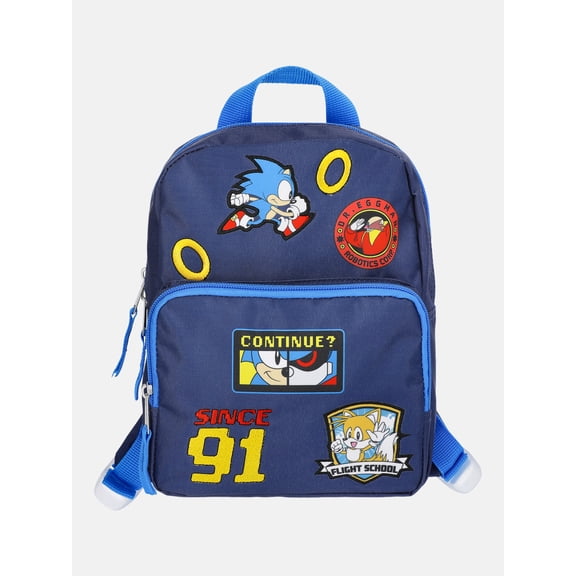 Sonic the Hedgehog Kids' 10" Patches Mini Backpack, Blue
