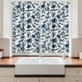 thumbnail image 2 of Ambesonne Nautical Kitchen Curtains, Monotone Sea Creatures, 55"x45", Dark Violet Blue White, 2 of 3