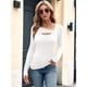 thumbnail image 4 of Camisetas de Larga para Mujer, Corte Ajustado, Estilo Otoño, con Aberturas, Estilo Y2K y Tejido Acanalado. L, 4 of 7
