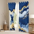 thumbnail image 3 of Manfei Marble Texrure Print Curtains Pack of 2 (42x84 Each),Fulid Striped Artistic Curtains Blackout,Blue Gold Bedroom Curtains For Girls Boys,Super Cozy Room Decor, 3 of 6