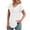 White, variant on Women's Curved Hem Short Sleeve Shirts Summer Soft Pleated Scoop Neck Button Down Shirt Loose Fit Casual Daily Wear Tops Blue