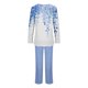 thumbnail image 4 of Puntoco Mujer Otoño Moda Casual Impreso Con Cuello En V Manga Larga + Pantalones Traje Azul Cielo Xl, 4 of 5