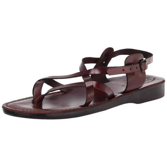 Holy Land Market Men/Women Biblical Jesus Leather Sandals/Slides From Jerusalem (Yashua Style III) (3.5-4 Big Kid)